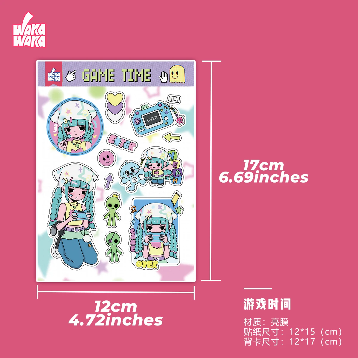 WAKAWAKA Stickers Game Time Character Scrapbooking Stickers Diy Phone Luggage Motorcycle Laptop Suitcase Decal Sticker