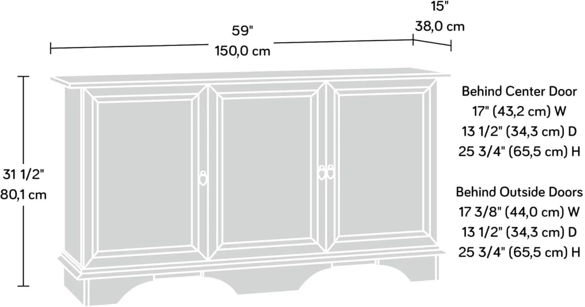 Sauder Viabella Lagers chrank, Curado Kirsche Finish