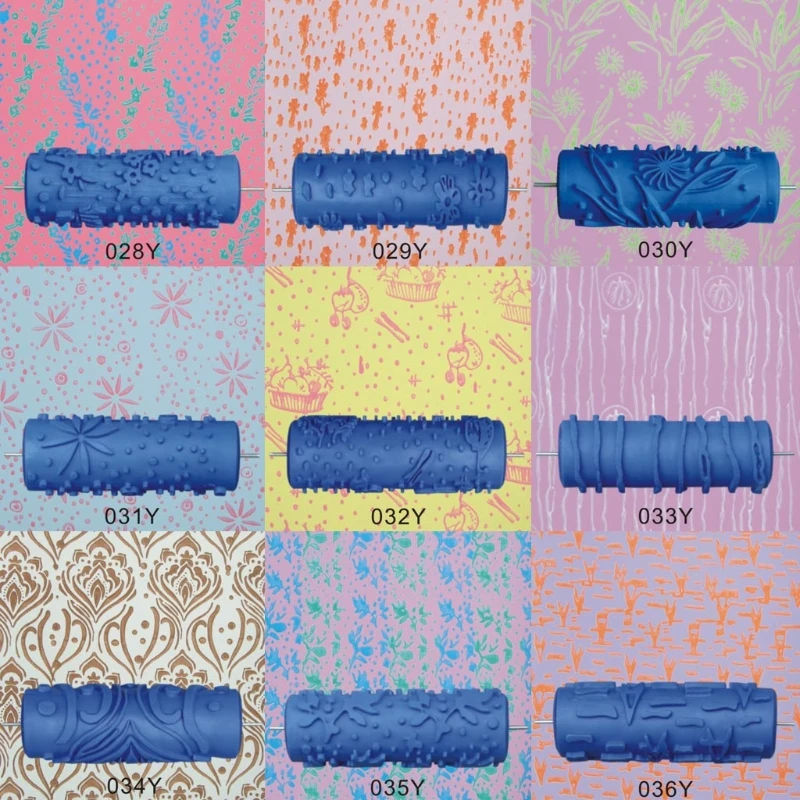 5" Embossed Paint Roller Sleeve Wall Texture Stencil Brush Pattern Decor 099Y Drop Shipping