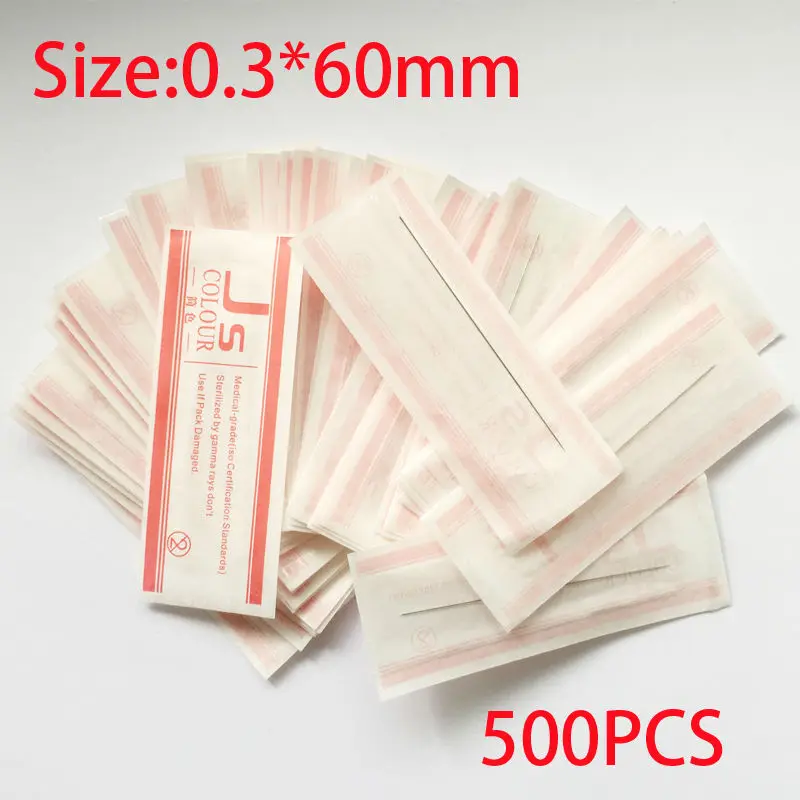 500 Pcs/Box 0.3x60mm 1R Needles For Permanent Makeup Eyebrow and Lip 3D Embroidery Tattoo Machine Free Shipping