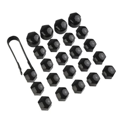 24pcs 17MM Black Car Wheel Nut Bolt Trims Studs Cover Cap For Opel For BMW Standard Cap Locking Cap Removal Tool USEFUL