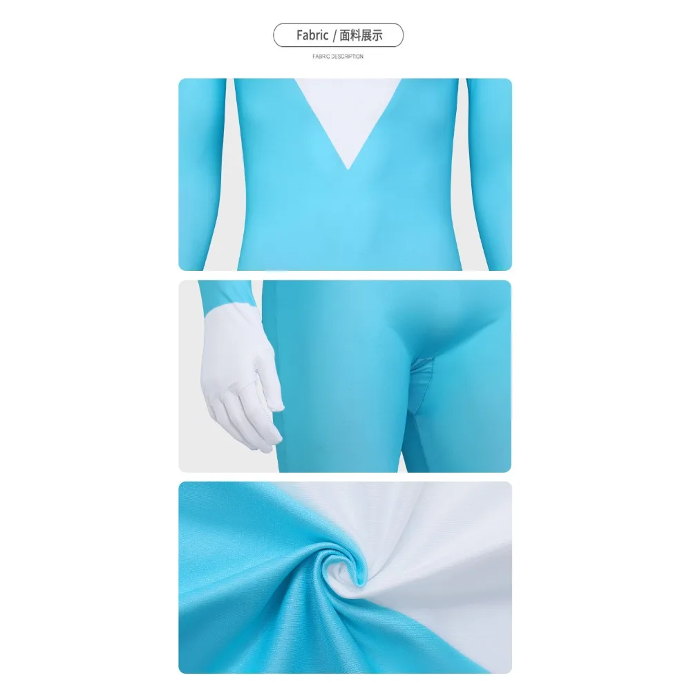 애니메이션 Frozone Lucius 최고의 코스프레 의상 블루 화이트 점프 슈트 할로윈 파티 어린이 성인 바디 슈트 Catsuit Boys Zentai Suit New