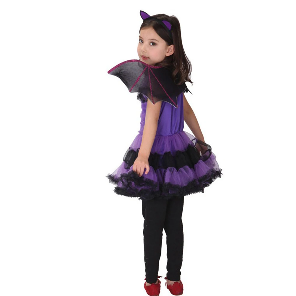 ハロウィン魔女吸血鬼コウモリ女の赤ちゃんコスチューム子供コスプレプリンセスドレスドレスアップカーニバルパーティー服ヘッドバンド付き