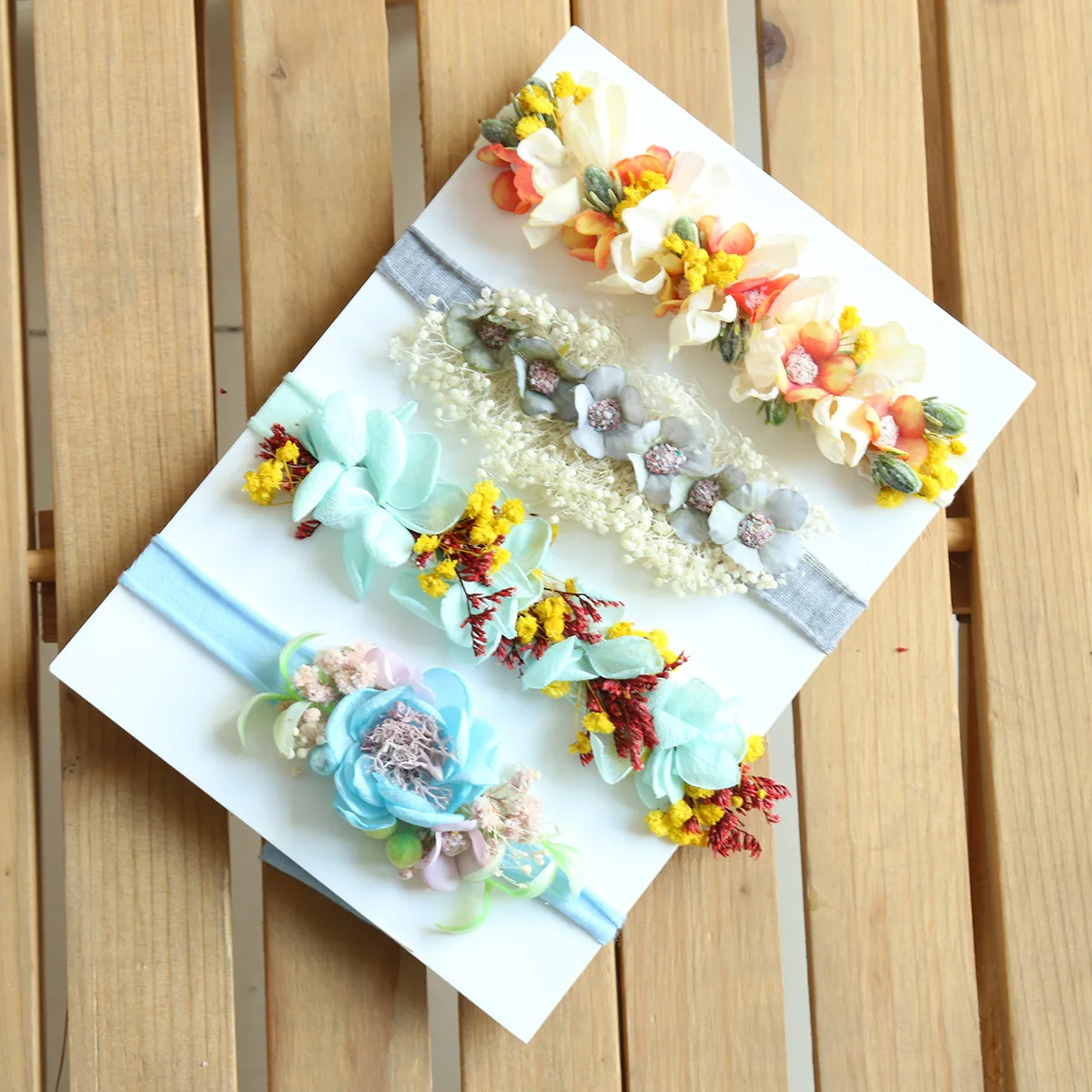 

Baby Gracie Tiebacks Floral Headband Jersey Stretch Tiebacks Newborn Photography Prop Girl Baby Hairband Photography Accessories