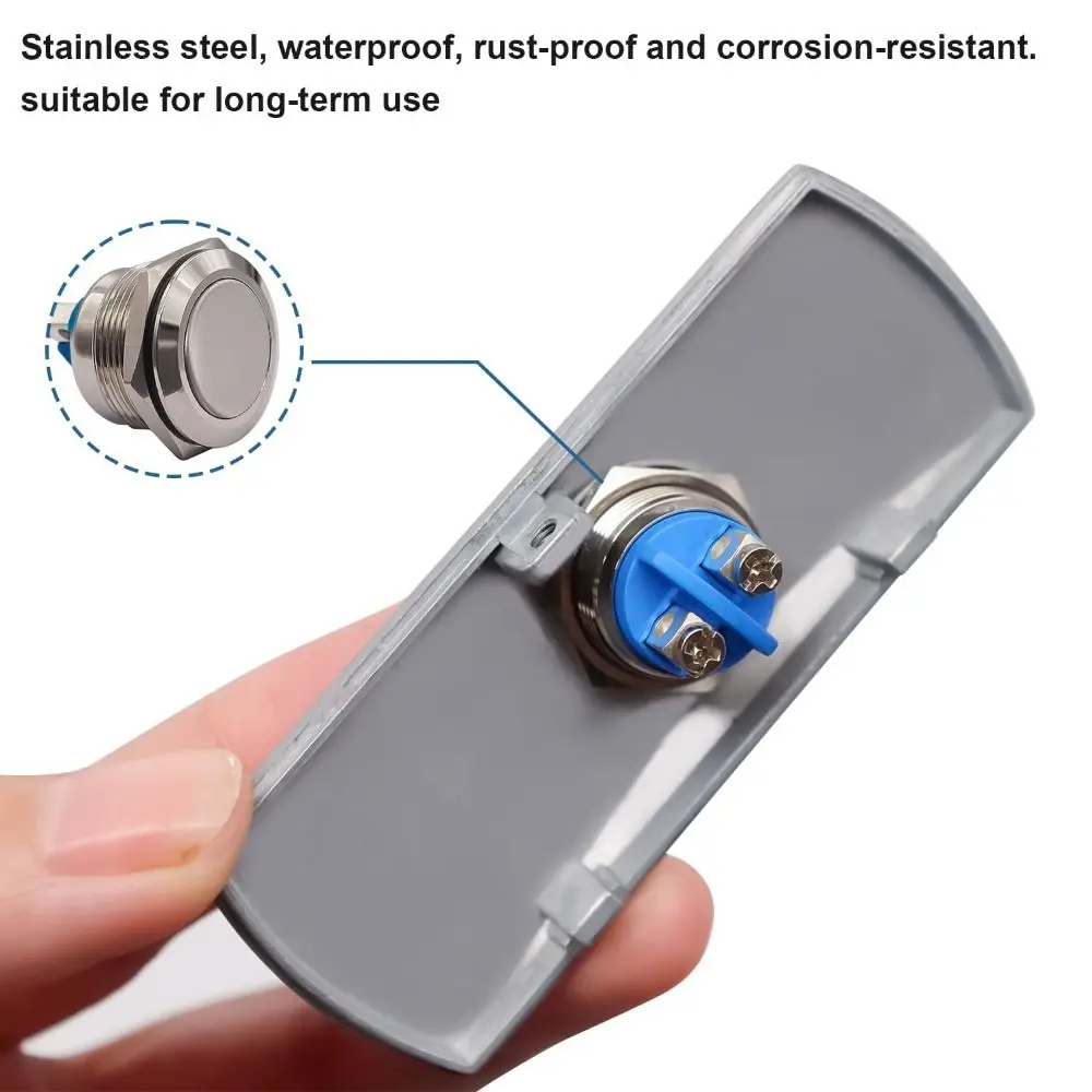 Professional Waterproof Access Control Button DC 12V Surface Mount Push to Exit Button Zinc Alloy Door Opening Switch Gate
