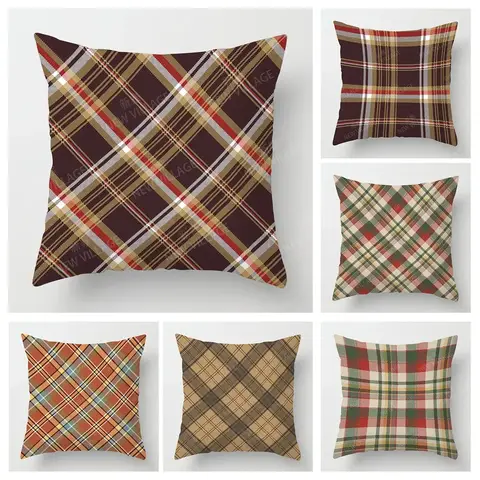 간단한 라인 체크 무늬 베개 커버 소파 쿠션 커버 및 가정 장식은 40x40 50x50 60x60 45*45 35x35로 맞춤 설정할 수 있습니다.