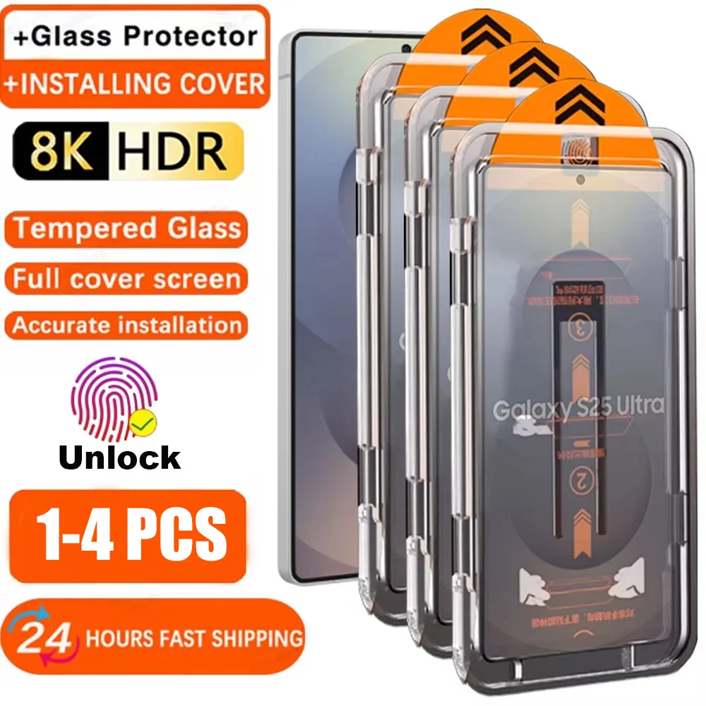 1–4 Stück oleophobe Beschichtung, einfache Installation, Displayschutzfolie für Samsung S26 Ultra S25 S24 S23 Plus S22 S20 FE, gehärtetes Glas
