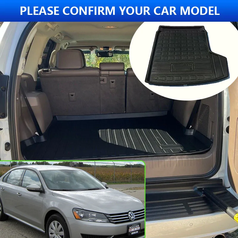 For VW Volkswagen Passat NMS 2012~2019 2015 2016 Car Trunk Mat High Temperature Resistant Storage Carpet Interior Accessories