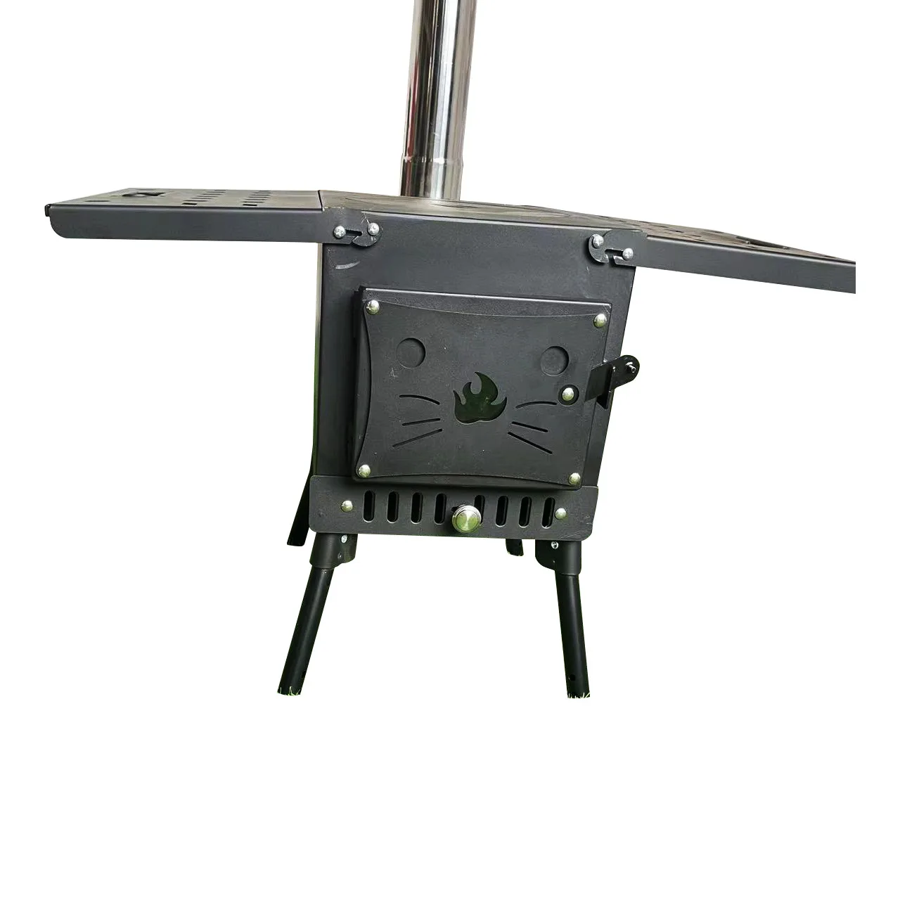 

Outdoor Stove Portable Picnic Stainless Steel Stoves Smoke-Free Folding Picnic Camping Firewood Stove