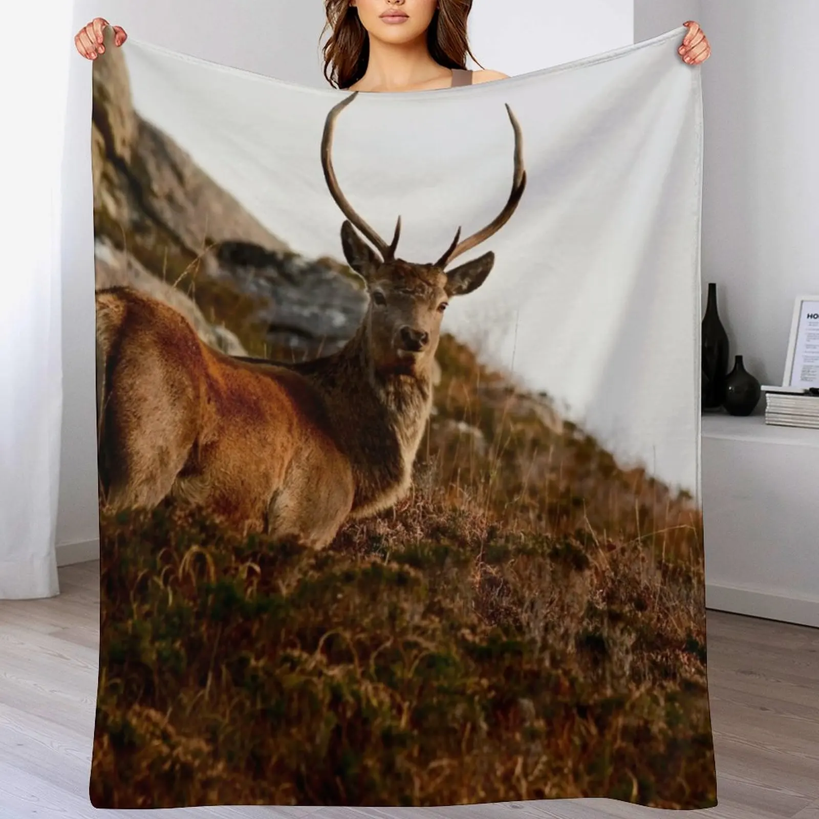 

Watching Buck Throw Blanket Bed Loose Decorative Sofas Travel Blankets