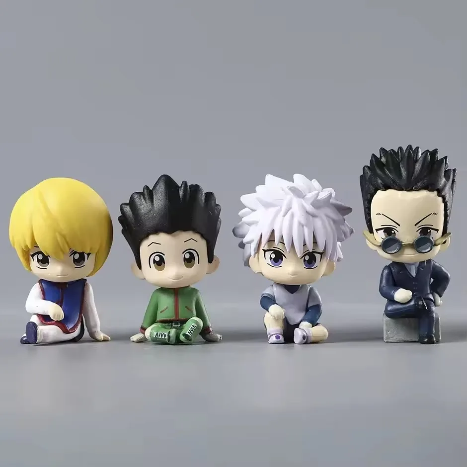 Q Edition Hunter×Hunter Zithouding Leuke Figuur Killua Zoldyck Gon Freecss Actie Speelgoed Model Collectie Auto Versieren