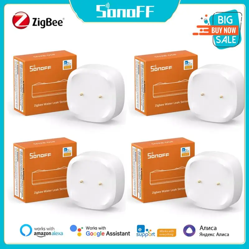 SONOFF-Capteur de fuite d'eau SNZB-05P Zigbee, détection de fuite et de gouttes, diagen temps réel, notifications multiples, support arc-en-ciel