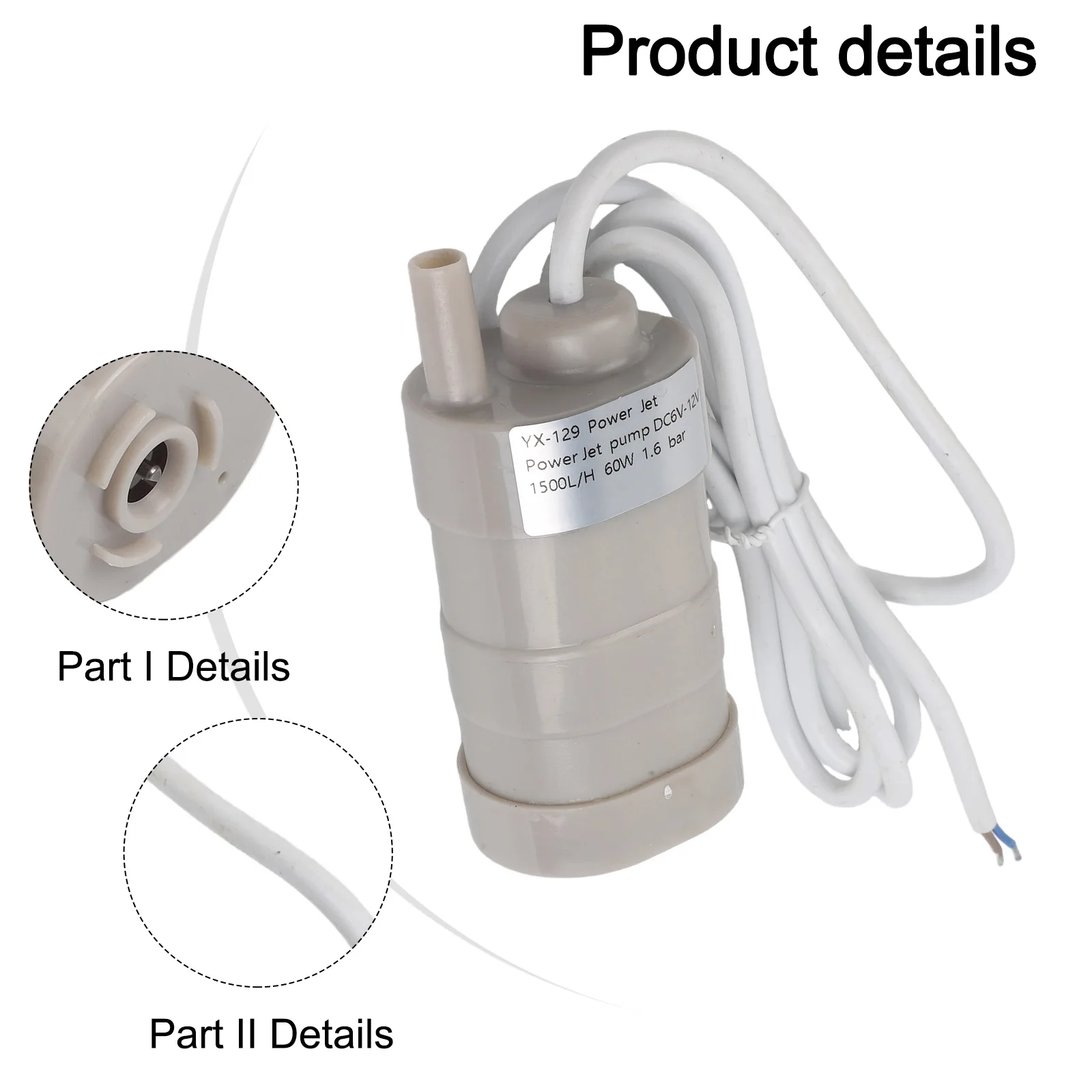 D-C 12V Water Pumps for camper for motorhome High Flow Whale Pump 1500L/H 5M Submersible Water Pump For Home Garden Tools