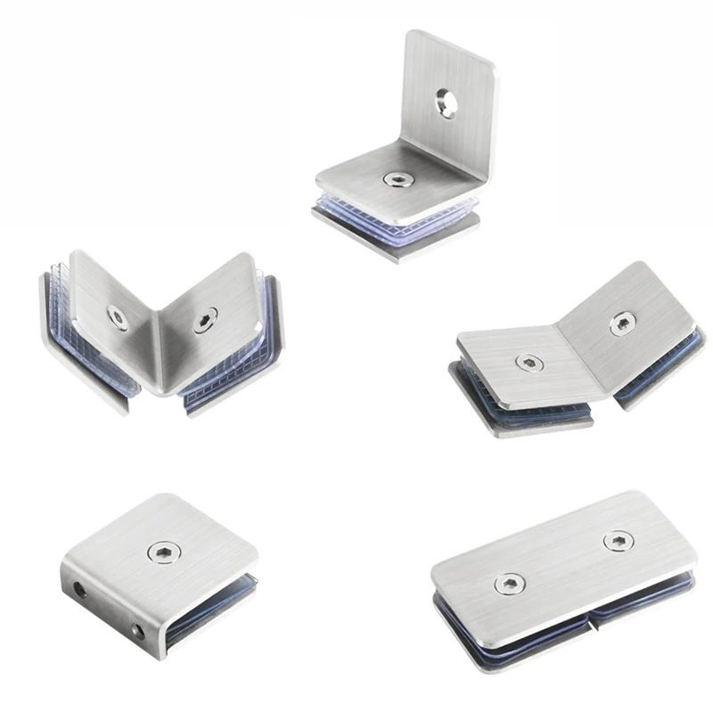 SS304 Bathroom Glass Connection Clip Fixed Angle Shower Room Partition Accessories Code Fixed Partition Clip for Bathroom