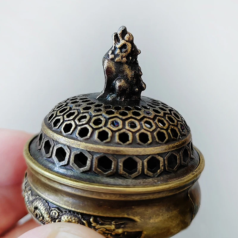 Lotus Flower Incense Burner Buddhism Buddha Holder Brass Mini Sandalwood Censer Incense Metal Craft Home Decoration