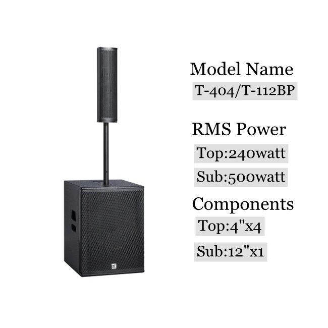 Sistema de Audio Portátil a Prueba de Agua con Altavoz de Columna Line Array Mini de 4 Pulgadas para Fiestas en Interiores y Espectáculos