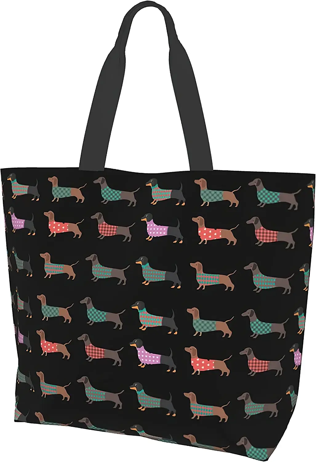 Dachshund Reusable Grocery Bag Large Shopping Tote Bag with Strong Handle Eco-Friendly Washable Tote Bag for Groceries Beach