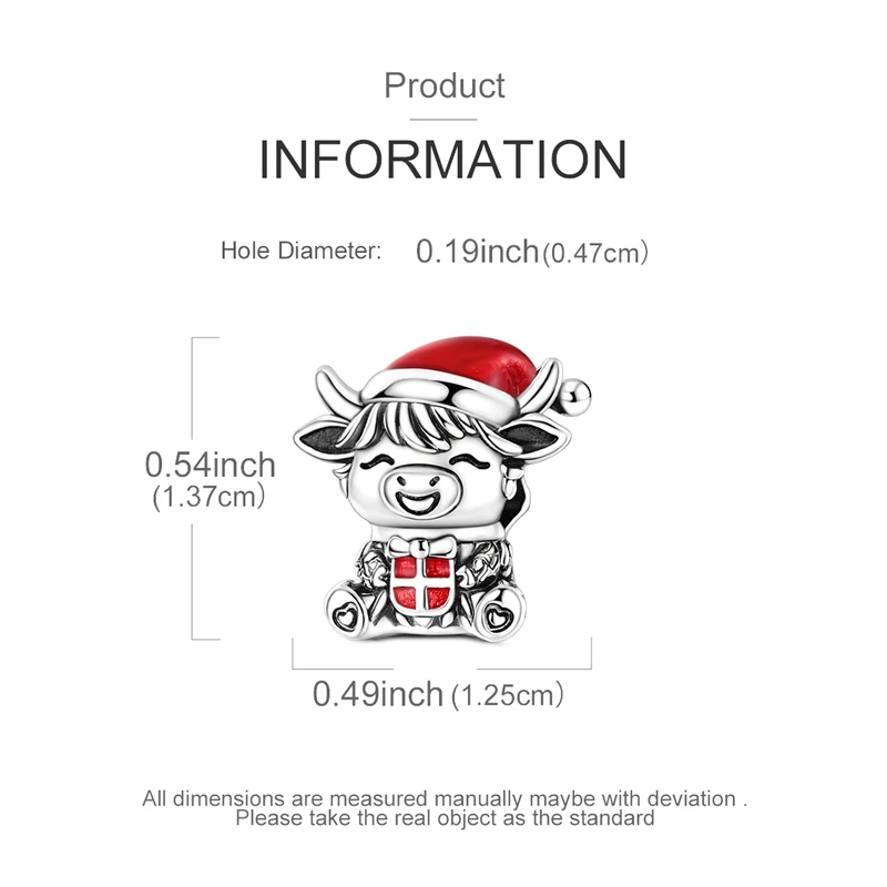 925 Sterling Silber Charms Perlen Weihnachtsglocke Socken Lebkuchenmond Anhänger Passend für Original-Armband Damen DIY Schmuck Geschenke – Detail 9