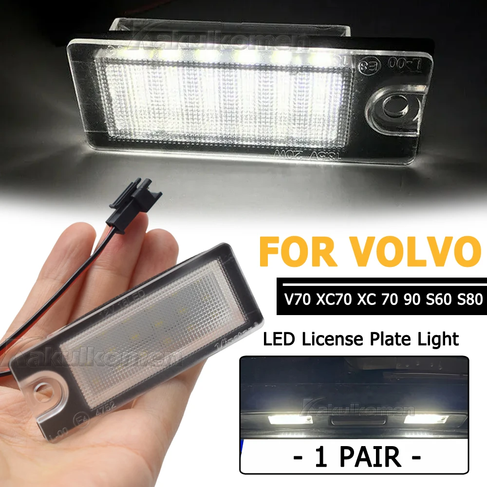 12 فولت زينون الأبيض OEM صالح كامل لوحة ترخيص LED ضوء لفولفو V70 2001-2007 XC70 XC 70 90 S60 S80 سيارة التصميم رقم مصباح