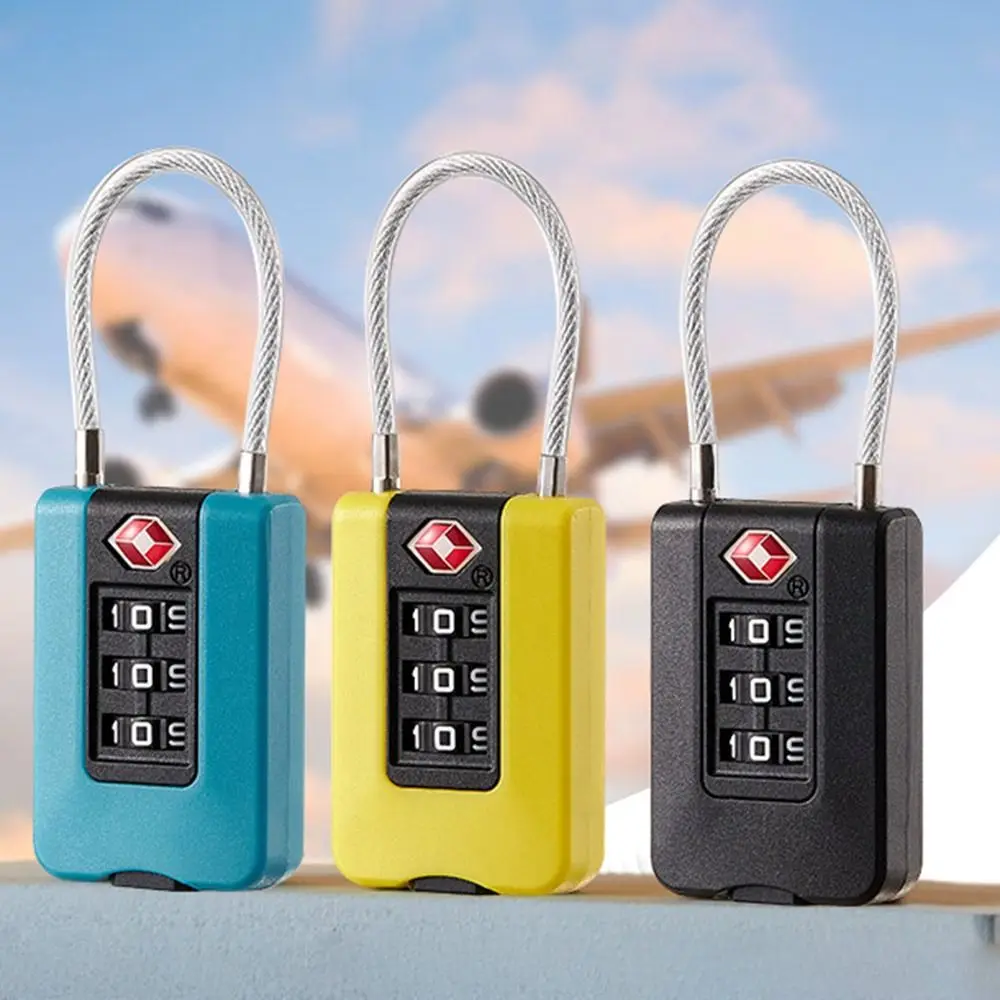 Portable TSA 3 Digit Combination Lock Anti-theft Security Tool Suitcase Luggage Coded Lock Cabinet Lock Travel