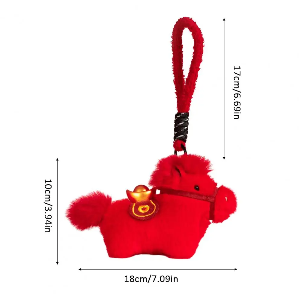 Soft Plush Bag Charm Year of Horse Plush Keychain Cute Zodiac Charm for Bags Backpacks Handmade Soft Stuffed Toy Lucky Gift