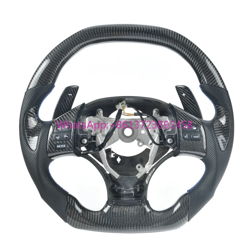 

Custom Car Interior Accessories Steering Wheel Carbon Fiber Leather Covered Black for Lexus IS250 IS350 IS350C Steering Wheel RC