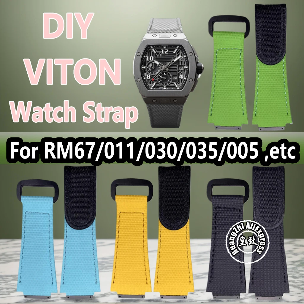 For Richard Miller VITON Strap RM53 27-04 3503 055 RM11-03 65-01 011 007 RM61-01 Customized Nylon Fluororubber Braided Watchband