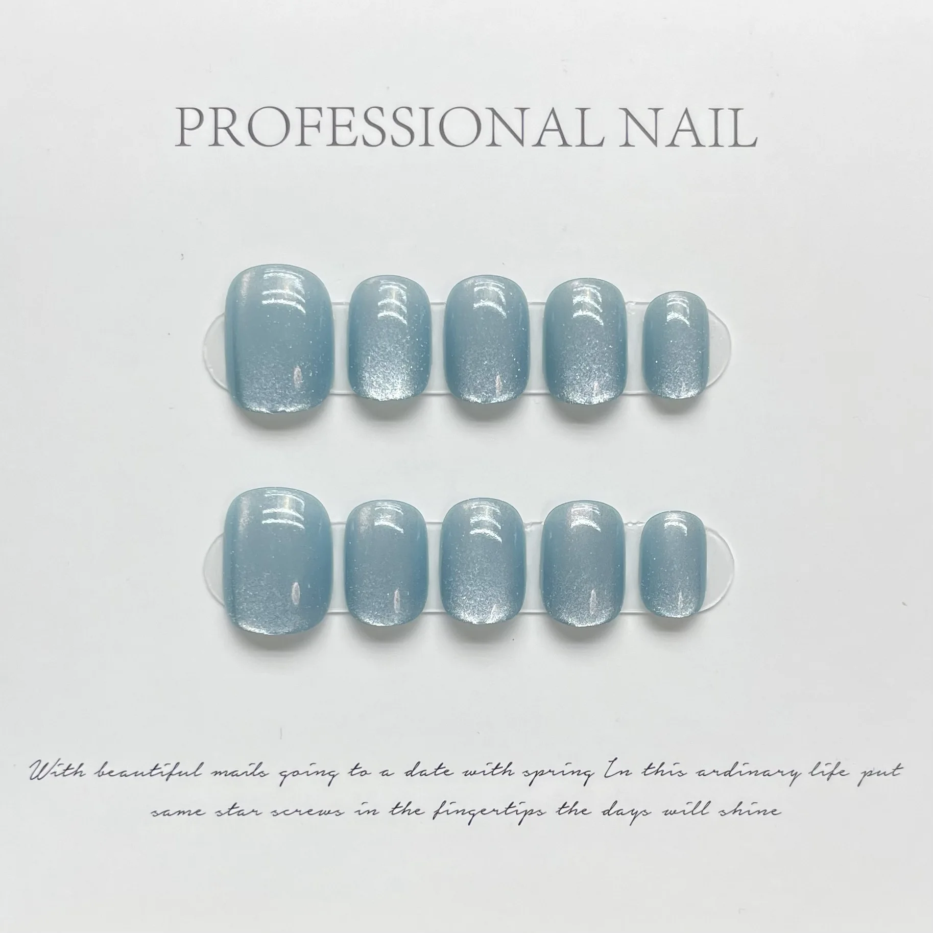 10Pcs Cat Eye Handmade Press on Nails Fake Nails Wearable Stick-on Nails False Nail Uñas Postizas Накладные Ногти Faux Ongles