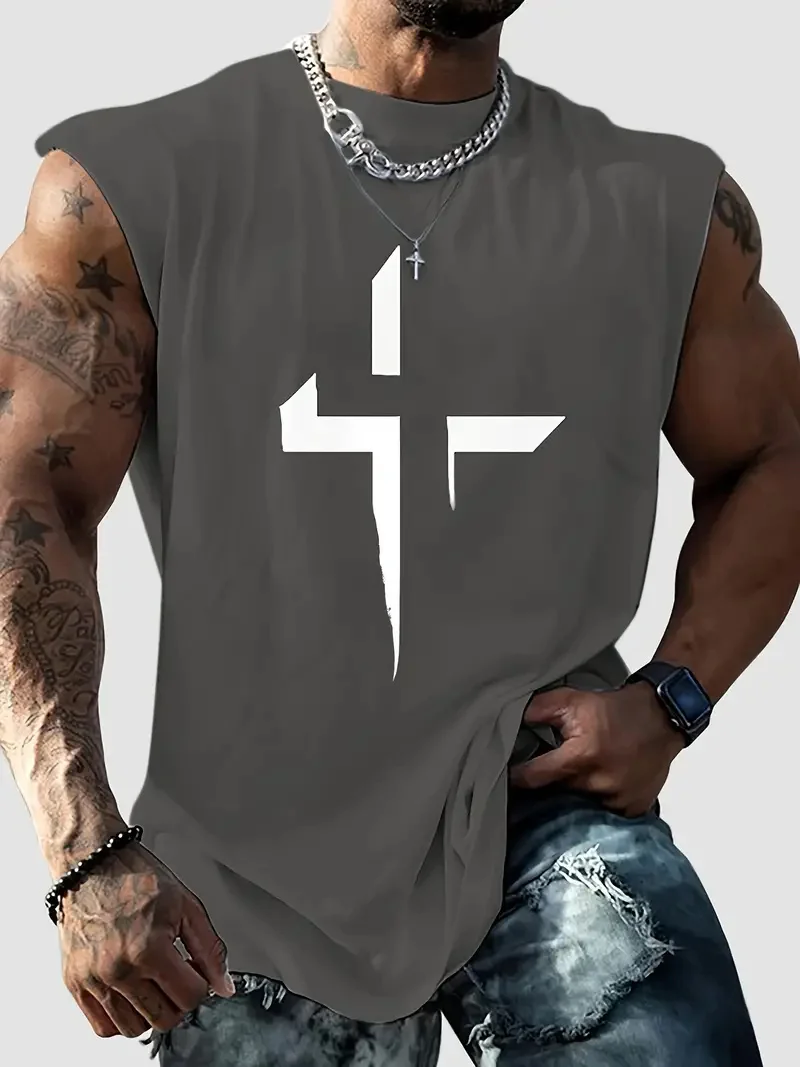 Men's Bodybuilding Sports Sleeveless Tank Top Fashion Quick Dry Breathable Gym Vest Summer Fitness Running Tees Casual Man Shirt