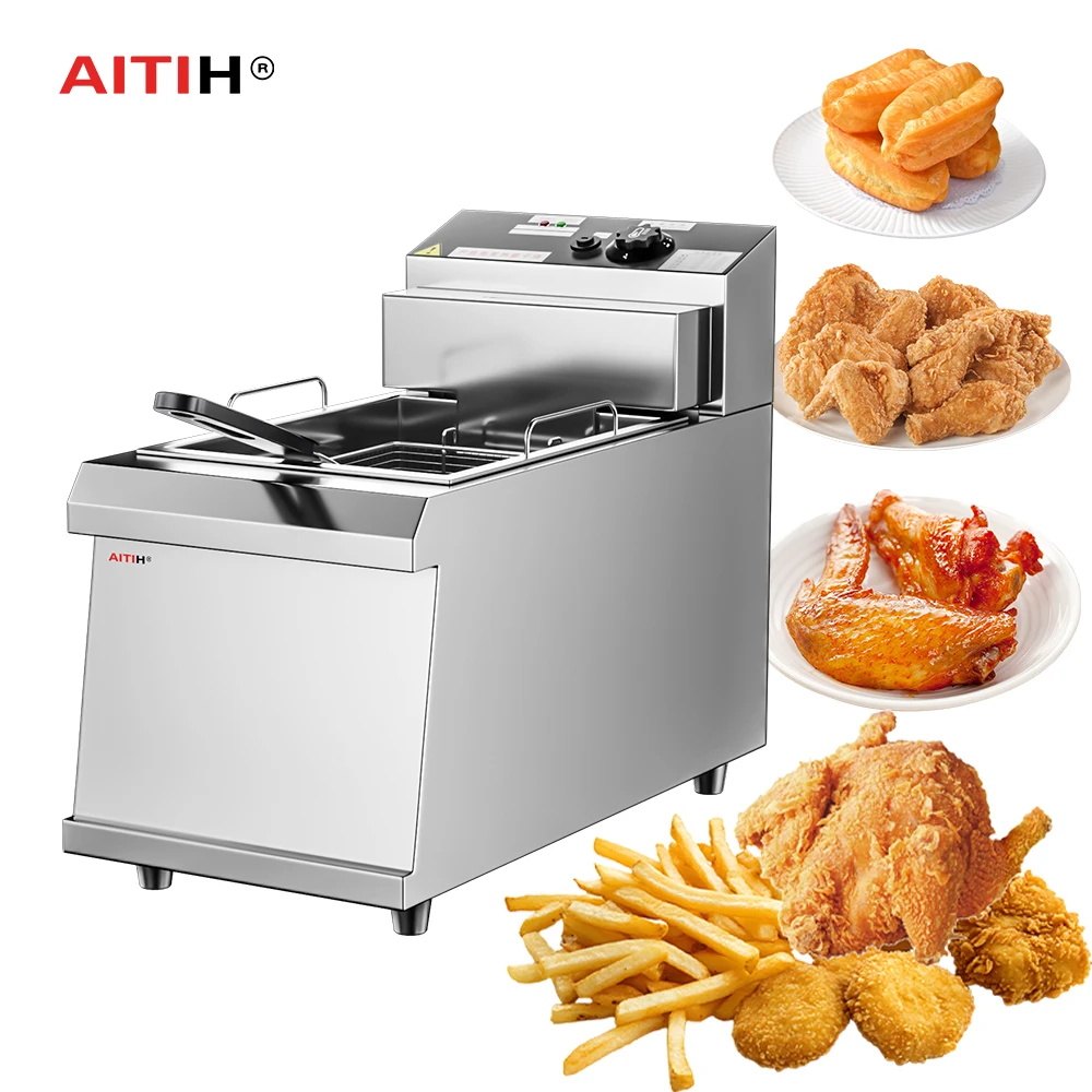 

Высококачественная коммерческая электрическая фритюрница для курицы, фритюрница с двойными резервуарами, настольная фритюрница, печь
