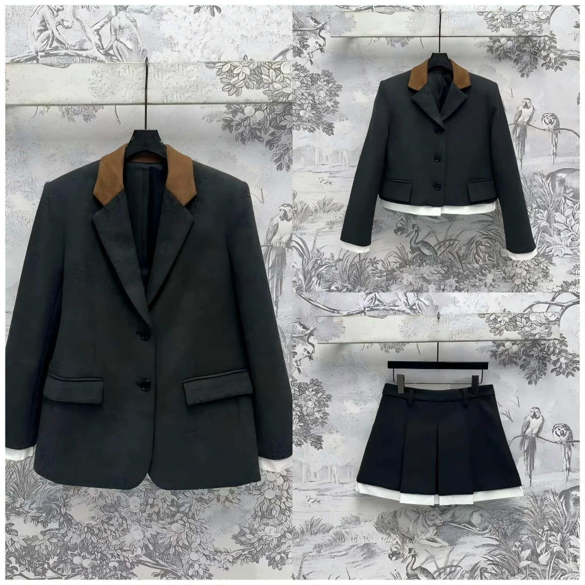 Customized Short Suit for Women, Half Skirt, Long Jacket, High End, 2024