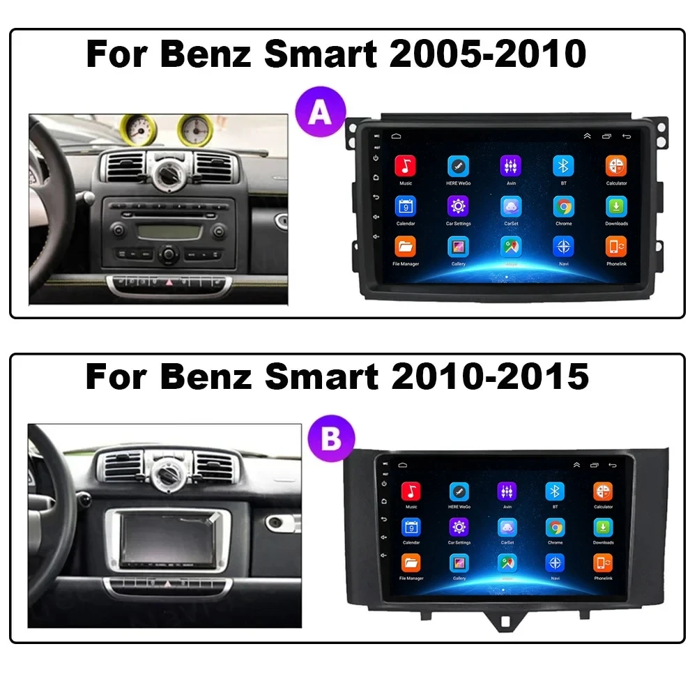 Android 13 2din Android Auto 4G Car Radio Multimedia Player For Mercedes Benz Smart Fortwo 2006 -2009 Carplay GPS Stereo DSP WiF