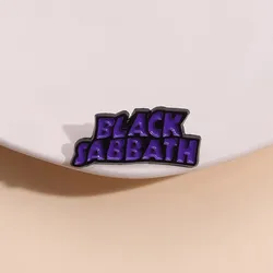 Simple Design Purple English Letter Enamel Brooch Fashion Black Sabbath Backpack Lapel Badge Pins Party Gift For Women Men