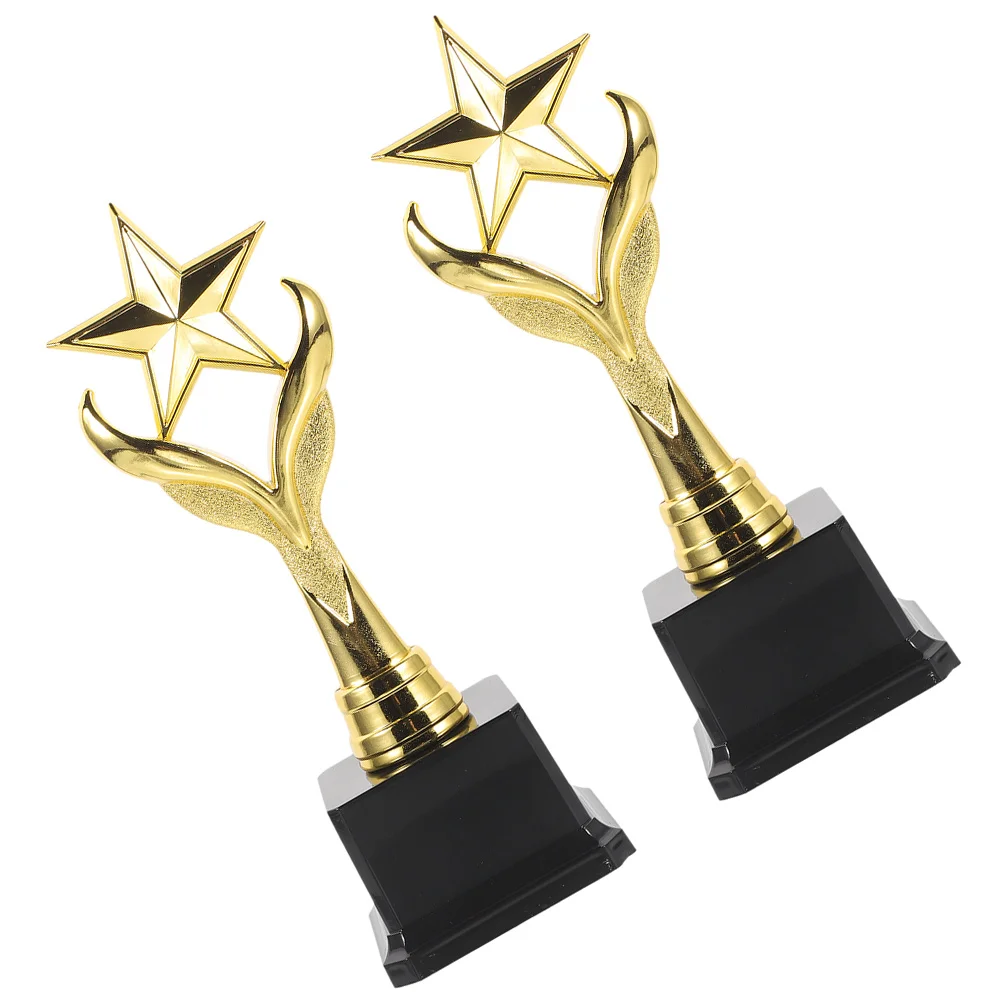 2Pcs Trophy Cup Party Competition Pentagram Shaped Trophy Cup Ceremony Award Trophy trophy decor celebration competition trophy