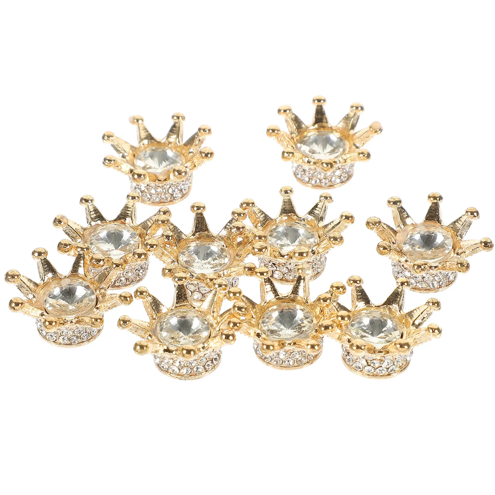 

10Pcs Elegant Crystal Crowns Beads Alloy Rhinestone Charm Spacers for Jewelry Making DIY Headdress Accessories Necklace Bracelet