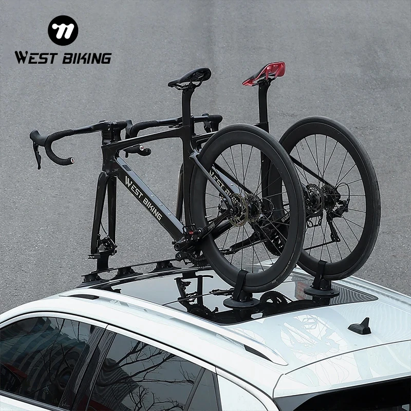 WEST BIKING Bike Rack Vacuum Suction Rooftop Rack Car Roof Stand Quick Release Parking Stand Aluminum Alloy MTB Road Bike Sucker