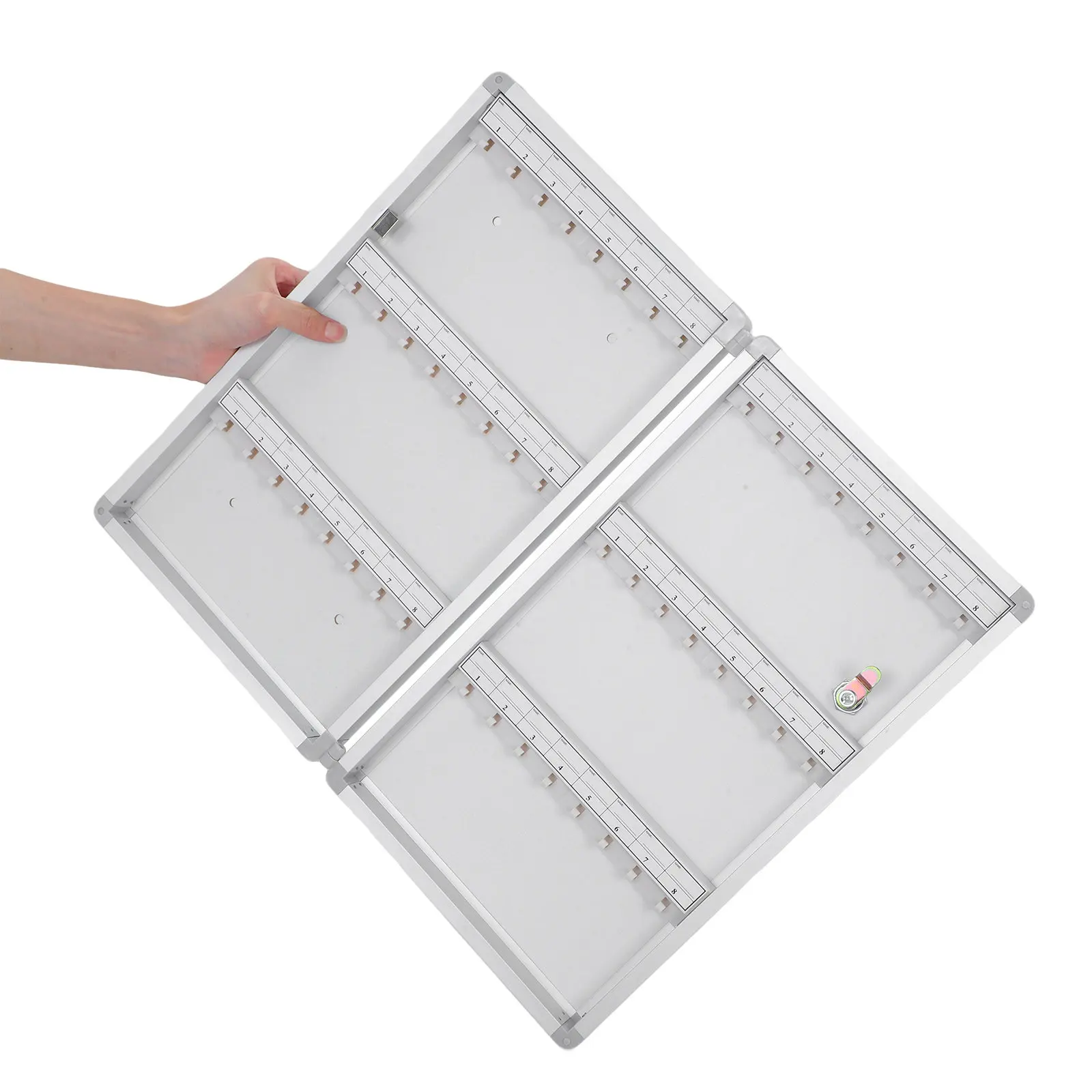Wall Mount Key Cabinet Organizer Lock Box 48 Keys Metal Holder Hooks Labels Locking Storage Box Home Office Entry Security