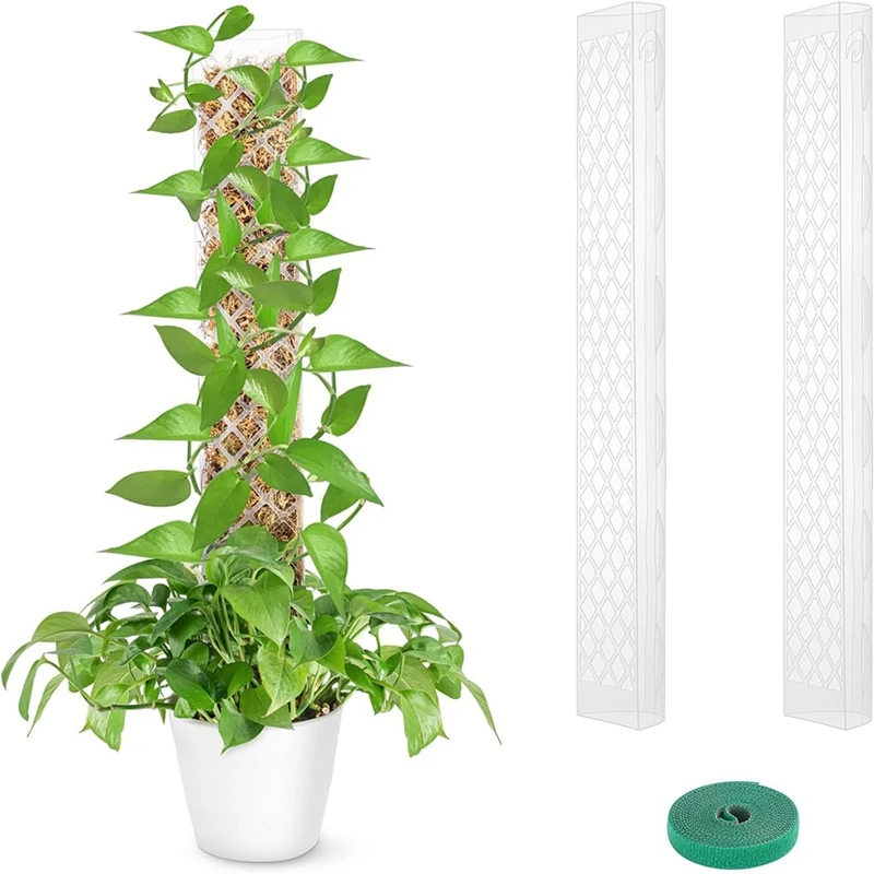 4 PCS Plastic Moss Pole For Plants Monstera, Clear Plant Poles As Shown PET Stackable Plant Support For Indoor Climbing Plants