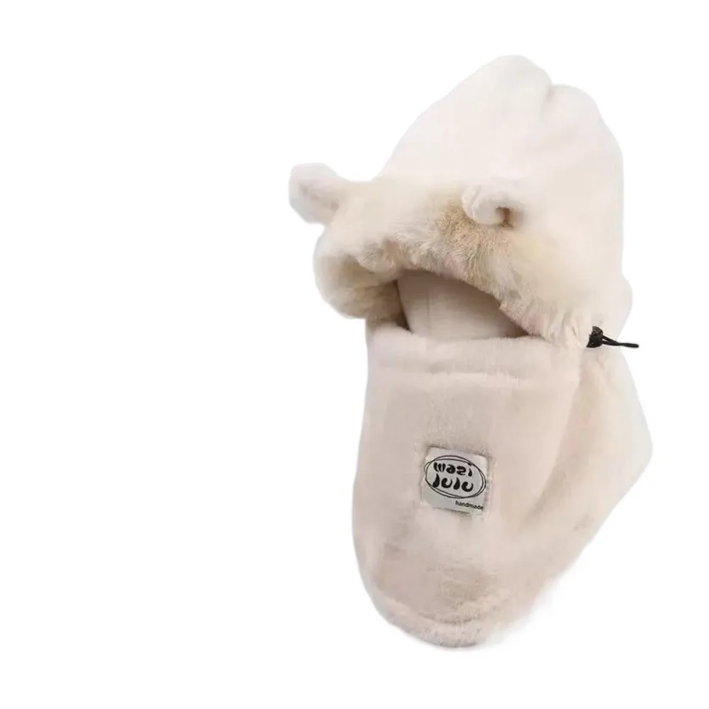 

Fashion Plush Winter Integrated Scarf Cap Anti-cold 4 in 1 Mask Woolen Hat Keep Warm Windproof Cold Proof Scarf Cycling