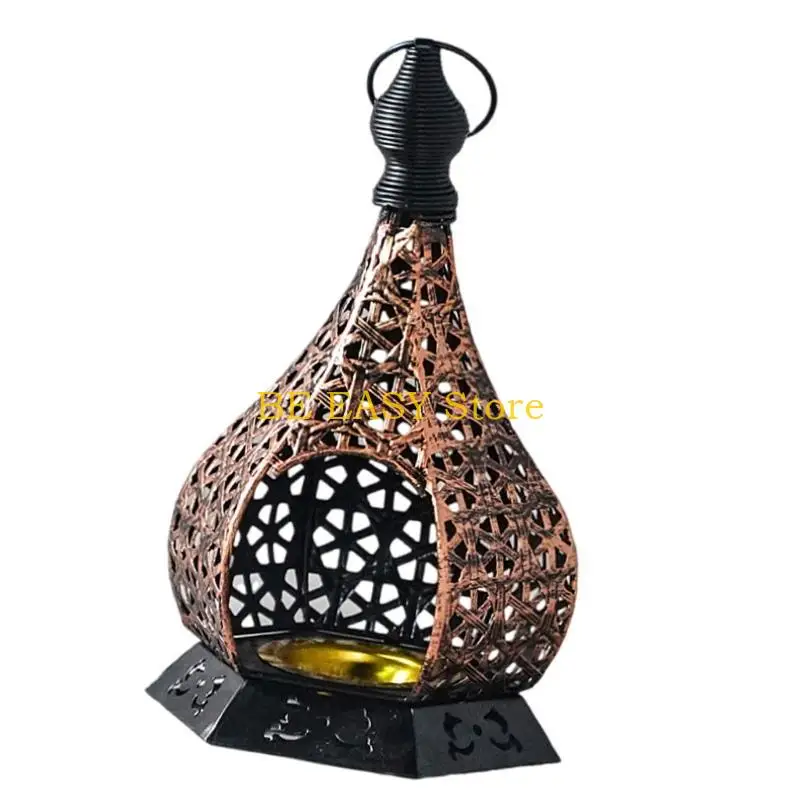 E28F Classical Gourd Shape Candlestick, Solid Easy to Cleaning Metal Candle Holder for Stylish Home Decors for Enthusiasts