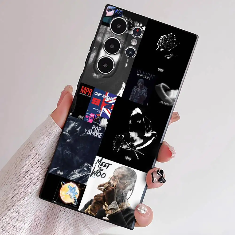 Coque de téléphone Rapper P-Pop Smoke, étui en TPU souple et respectueux de la peau, Compatible avec Samsung S21/S22/S23/S24/S25 FE/Plus/Ultra