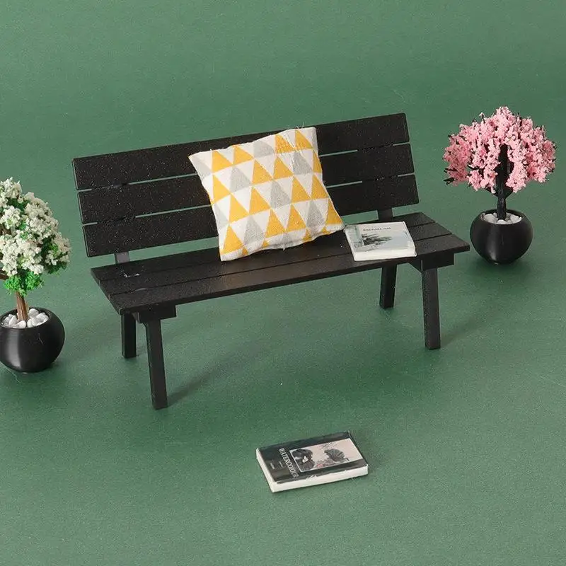1 Piece Dollhouse Miniature Simulation Bench Creative Chair Model Accessories Home Scene Display Props Crafts