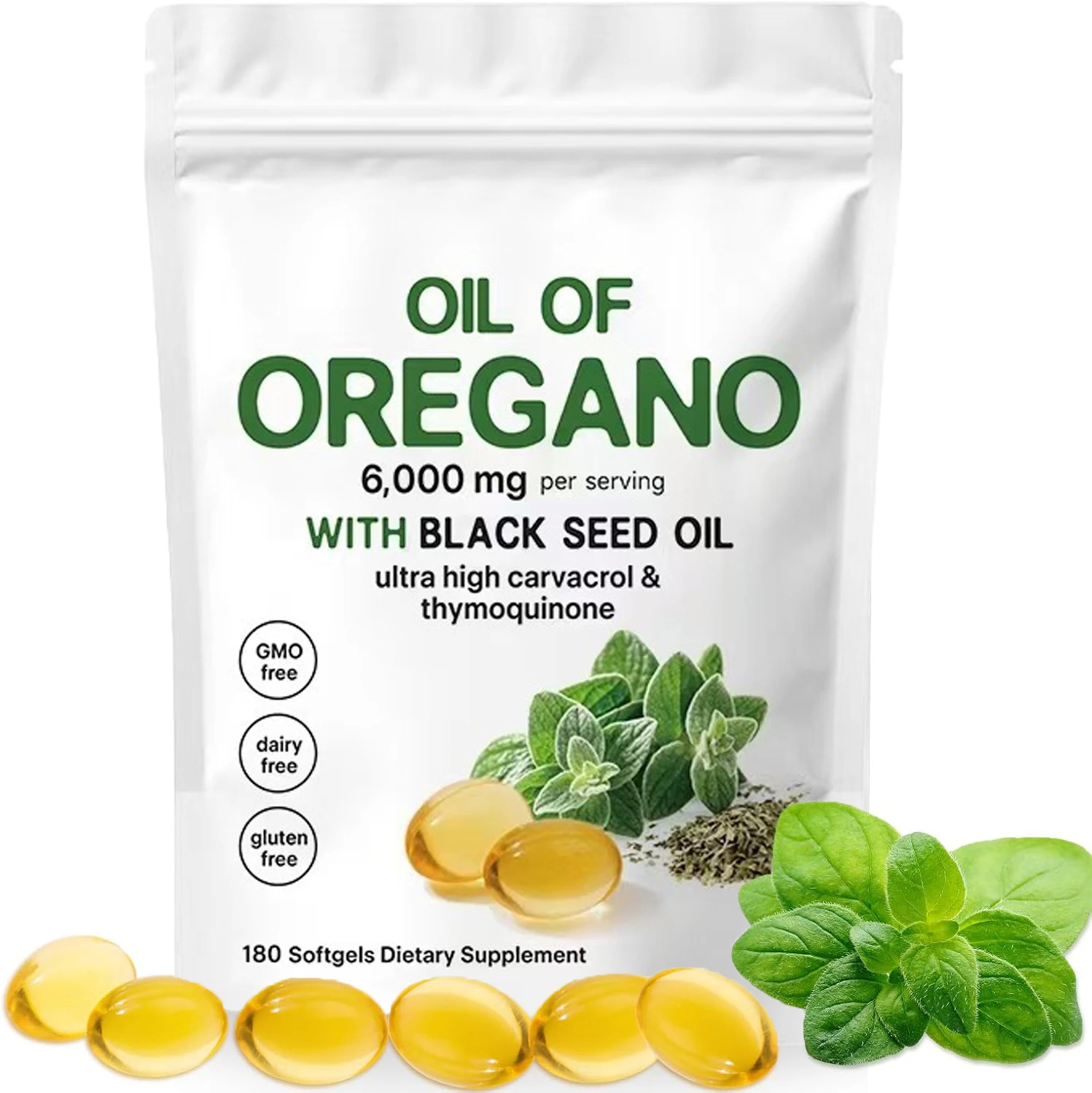 

Oil of Oregano Softgels Skin Care Oil for Women Men, Organic Oregano Oil Capsules with Black Seed Oil, Plant Based | Non-GMO