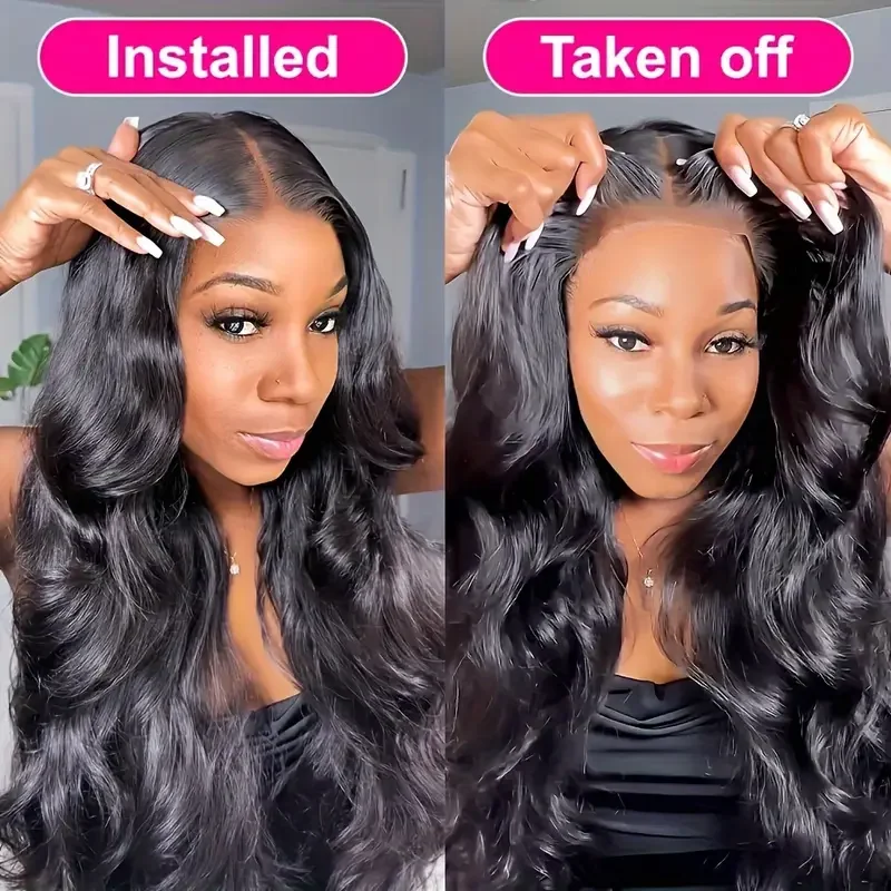 30 بوصة غلويليس الباروكات شعر الإنسان قبل قطع ارتداء للذهاب الدانتيل شعر مستعار أمامي البرازيلي الجسم موجة خصلات الشعر المستعار الإنسان للنساء المبتدئين #4