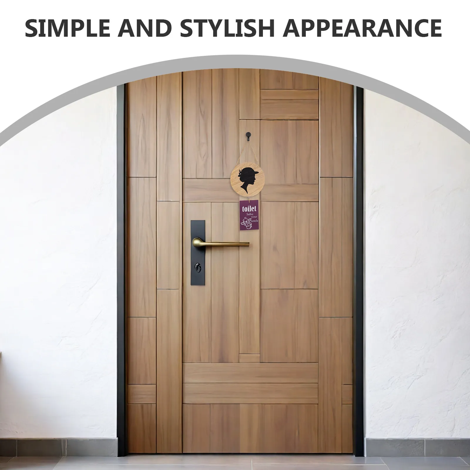 Wooden Female Toilet Sign Restroom Door Signboard Washroom Gender Identifier for Business Office Hotel Restaurant Guest Bathroom