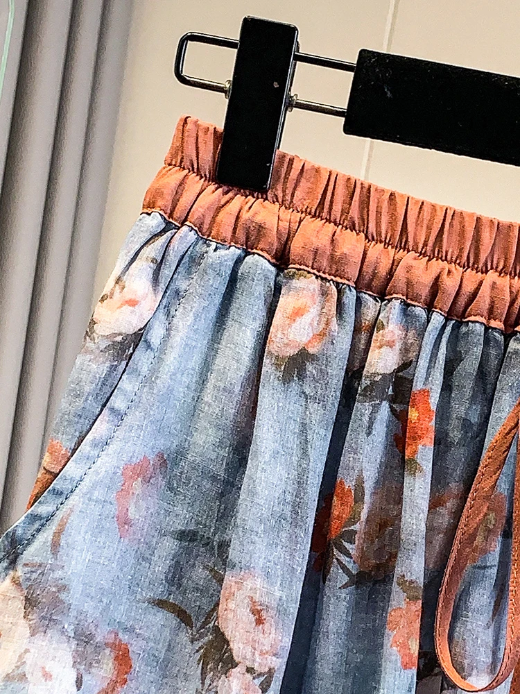 Saia Midi Solta com Estampa Fl - Midi Skirt Floral avaliação e preço