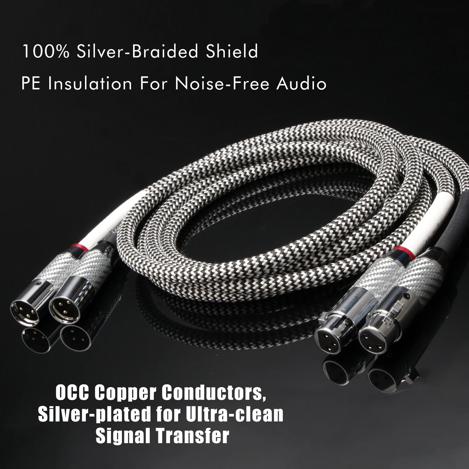 كابل صوت QED XLR مزدوج التدريع خالي من الضوضاء 2XLR كابل ذكر لميكروفون الخلاط #1