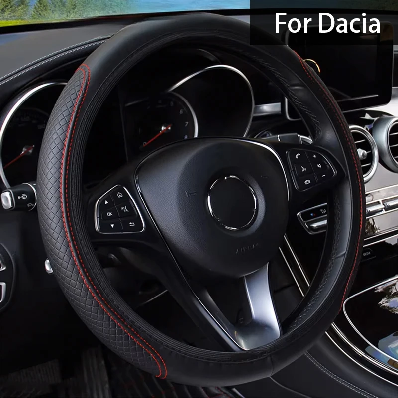 Car Steering Wheel Cover Microfiber Leather Protection Cover Anti Slip Lid For Dacia Duster Logan Spring Sandero Stepway Dokker