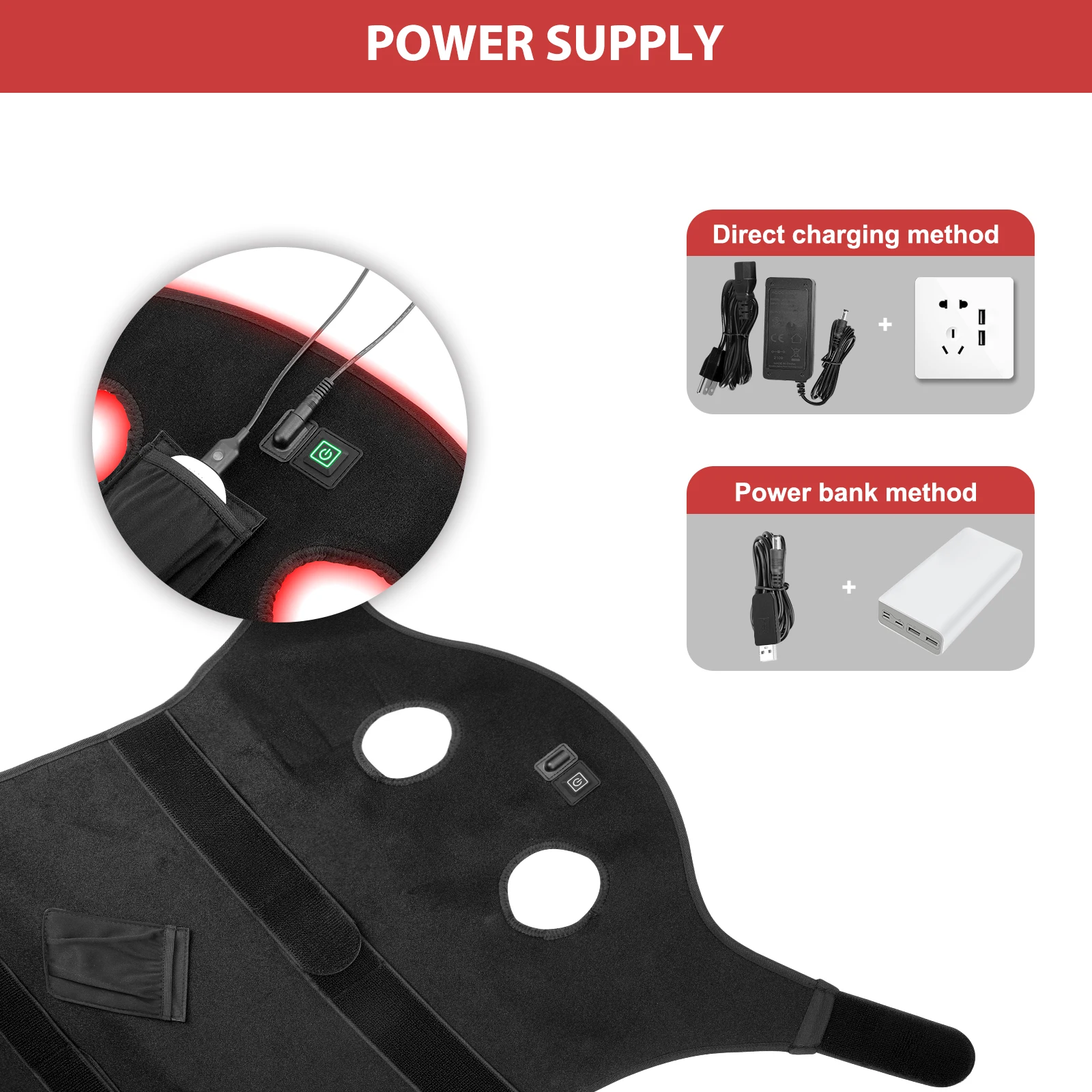 العلاج بالضوء الأحمر لالتهاب المفاصل في الخيول بالقرب من غطاء عمود العلاج بالضوء الأحمر بالأشعة تحت الحمراء مع الرقبة مدعوم بغطاء محرك السيارة لبنك الطاقة #4