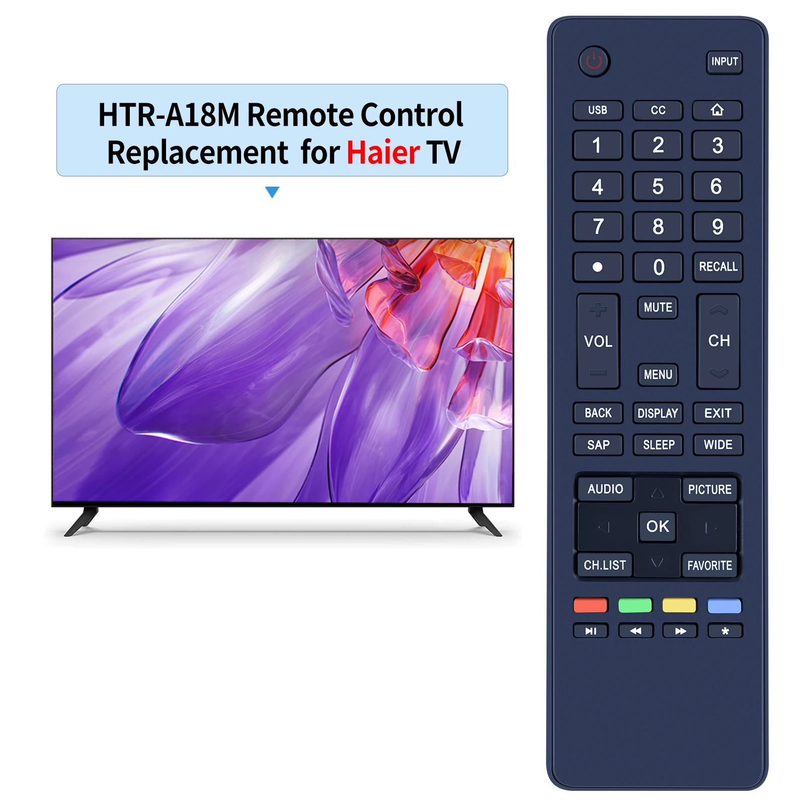 New Original Remote Control HTR-A18M For Haier LCD LED TV LE58F3281 32D3000 LE32M600M20 LE32F32200 LE24M600M80 65d3550